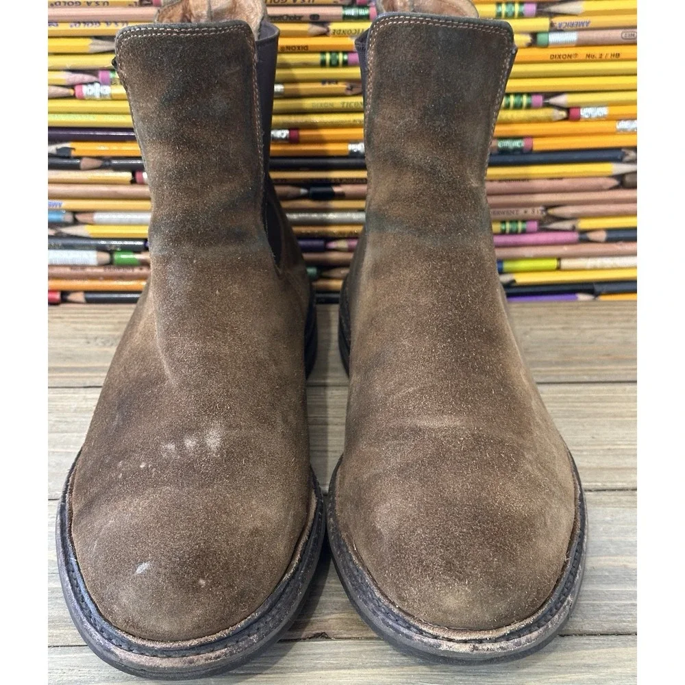 Frye Seth Suede Chelsea Boots Brown Preppy City Men's Size 9 D‎